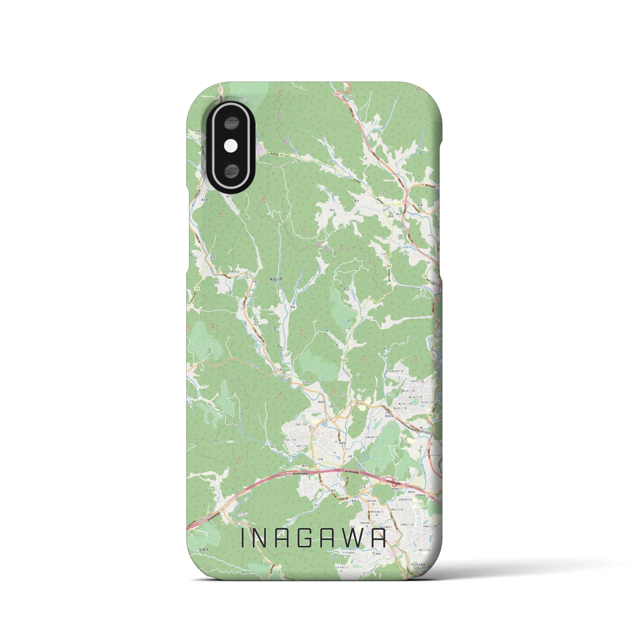 【猪名川(兵庫県)】地図柄iPhoneケース(バックカバータイプ)
