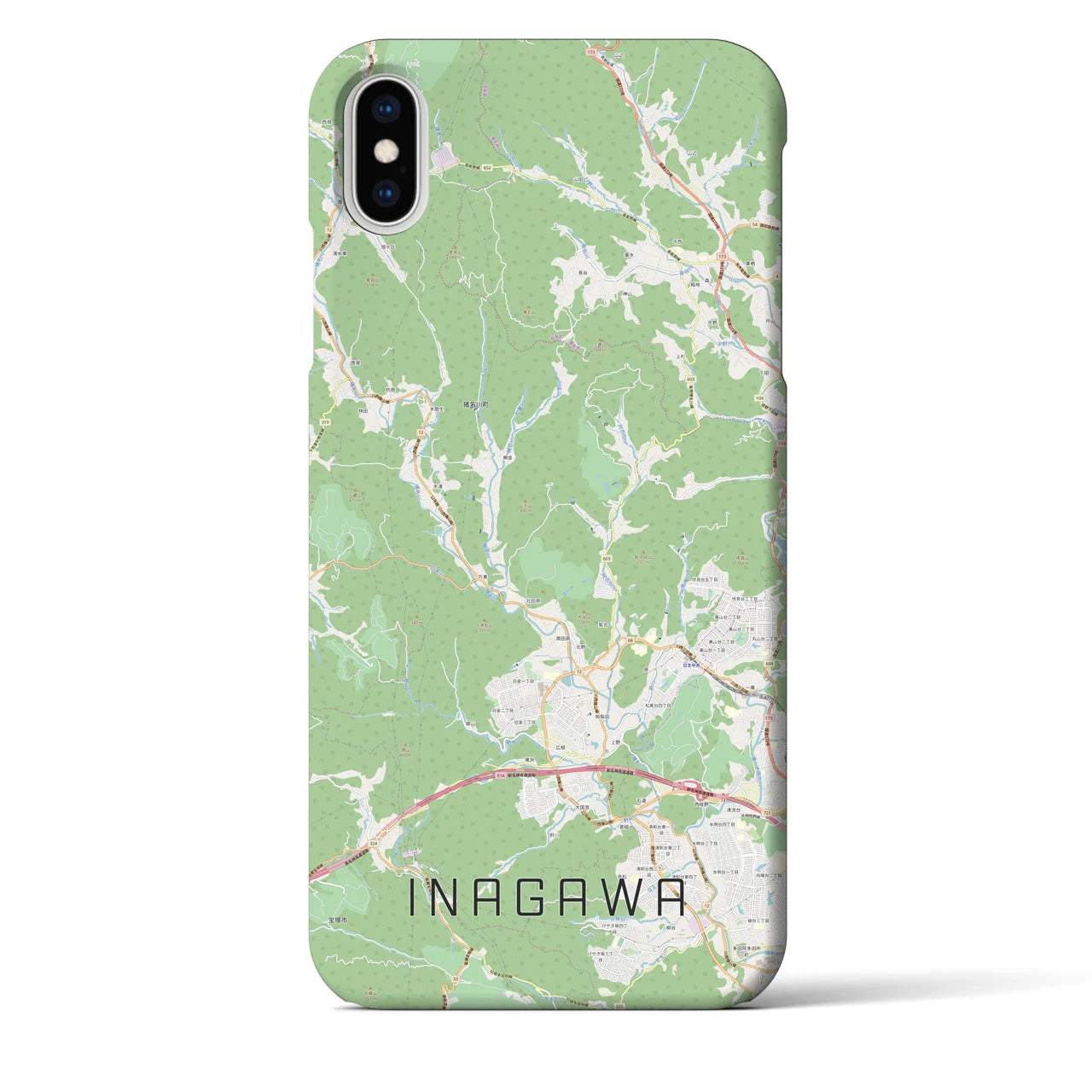 【猪名川(兵庫県)】地図柄iPhoneケース(バックカバータイプ)