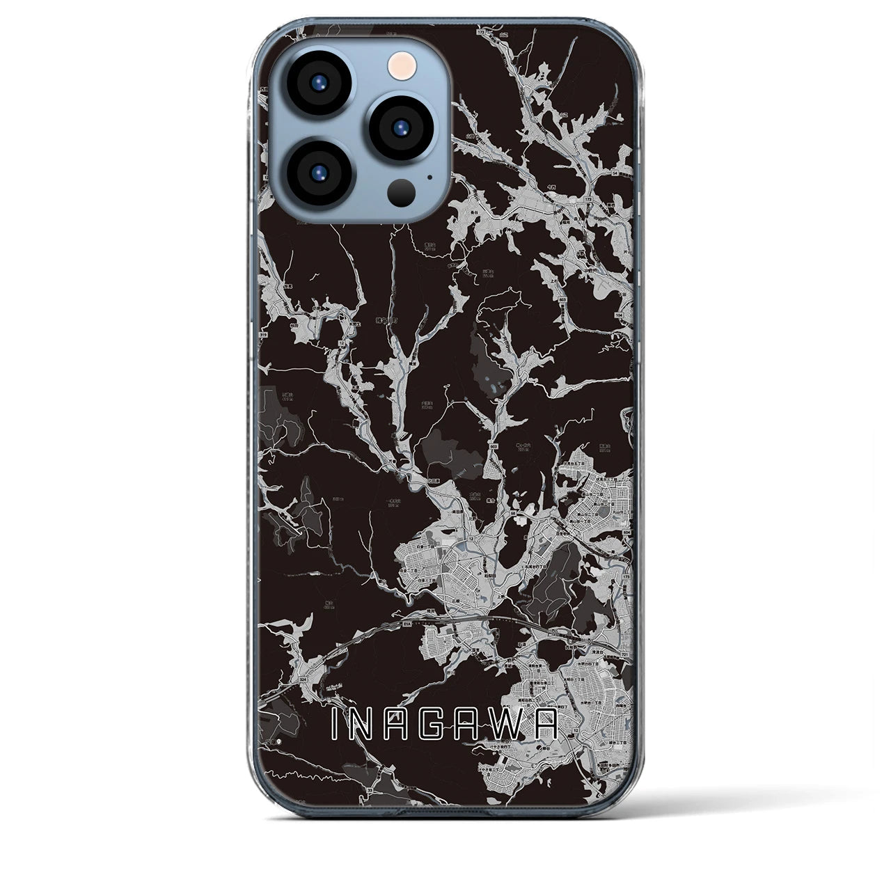 【猪名川(兵庫県)】地図柄iPhoneケース(クリアタイプ)