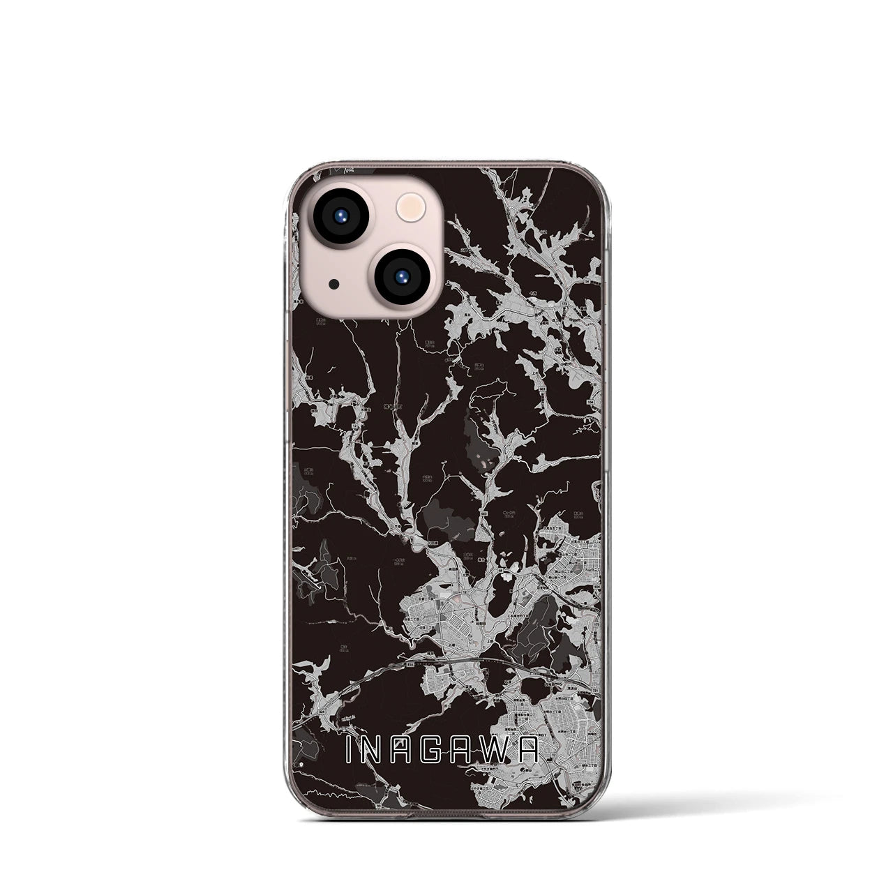 【猪名川(兵庫県)】地図柄iPhoneケース(クリアタイプ)