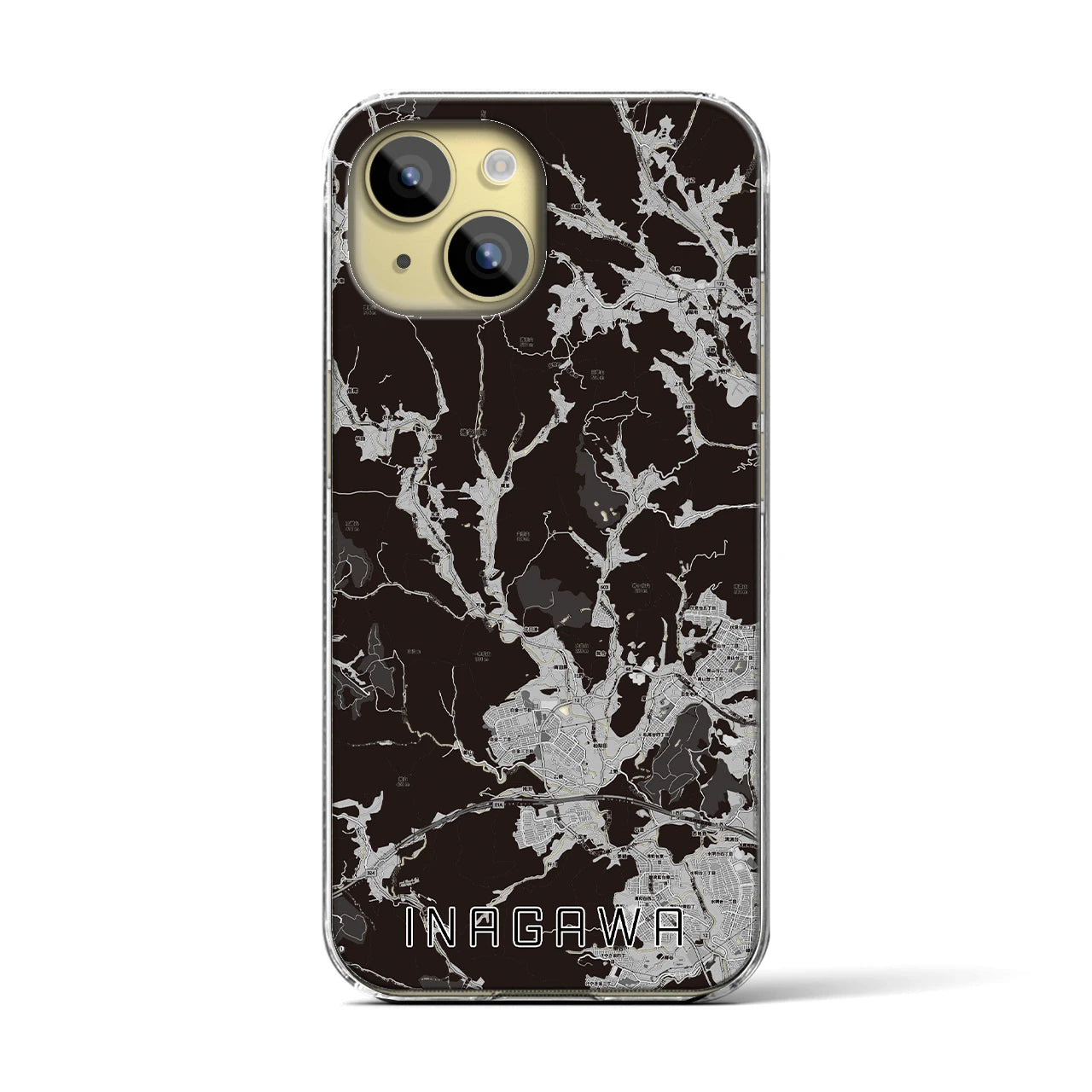 【猪名川(兵庫県)】地図柄iPhoneケース(クリアタイプ)