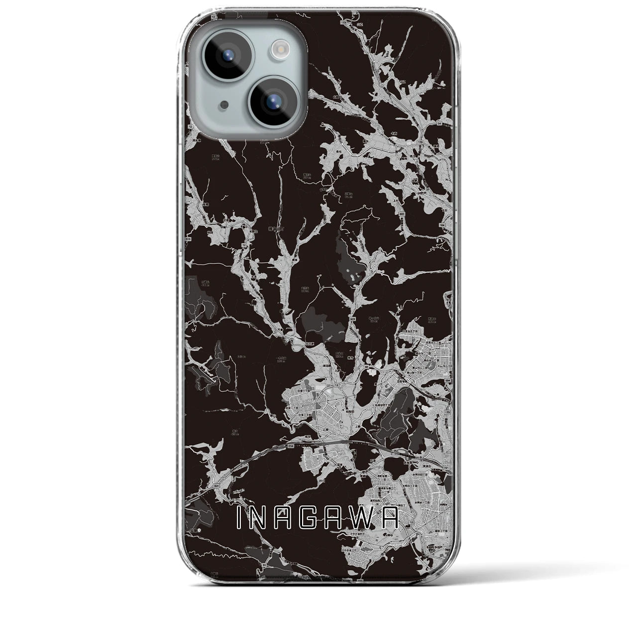 【猪名川(兵庫県)】地図柄iPhoneケース(クリアタイプ)