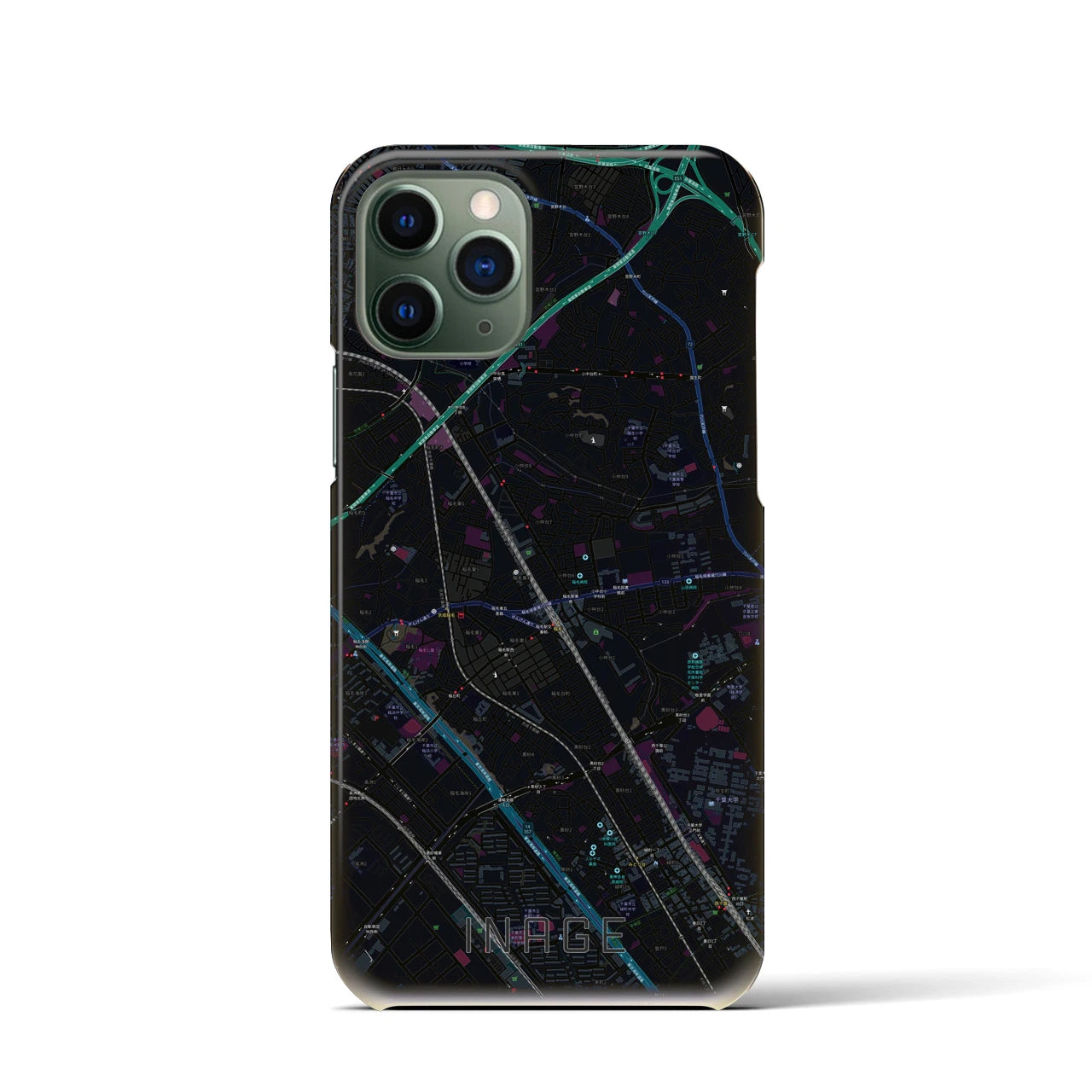 【稲毛(千葉県)】地図柄iPhoneケース(バックカバータイプ)