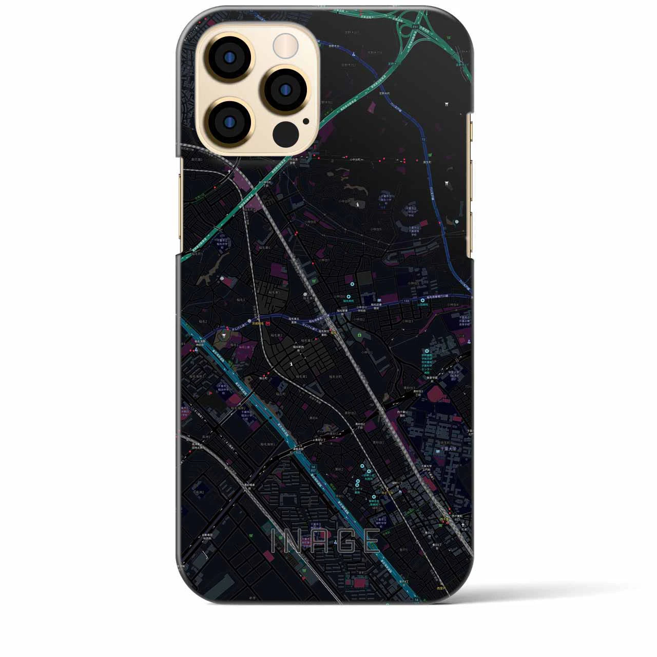 【稲毛(千葉県)】地図柄iPhoneケース(バックカバータイプ)