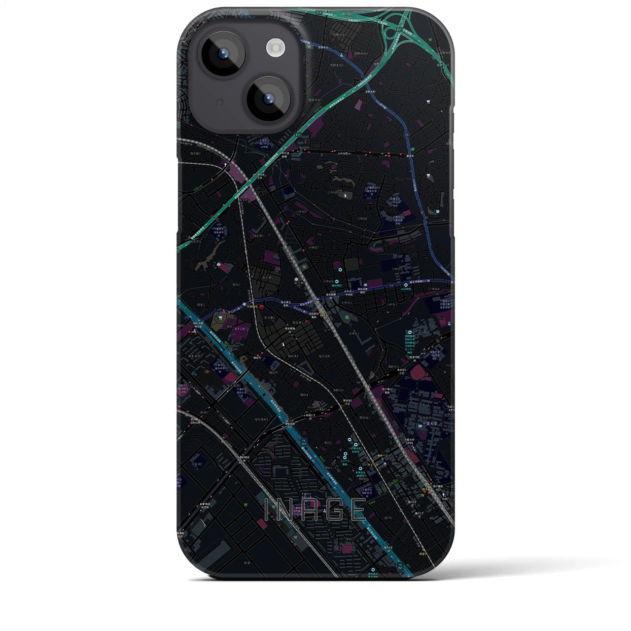 【稲毛(千葉県)】地図柄iPhoneケース(バックカバータイプ)