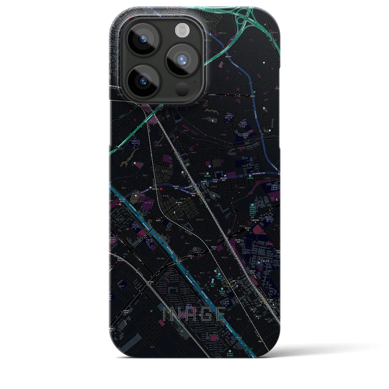 【稲毛(千葉県)】地図柄iPhoneケース(バックカバータイプ)