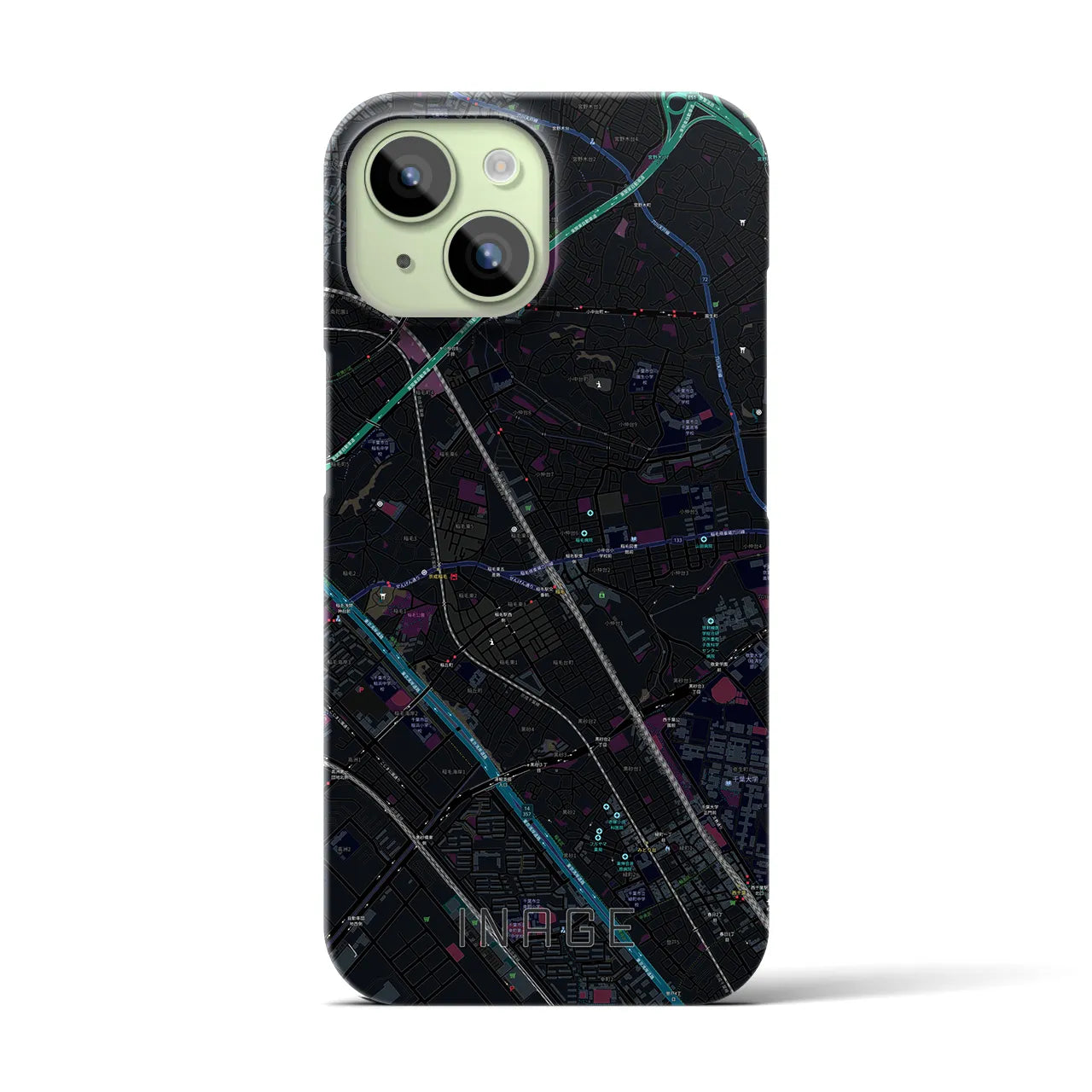 【稲毛(千葉県)】地図柄iPhoneケース(バックカバータイプ)