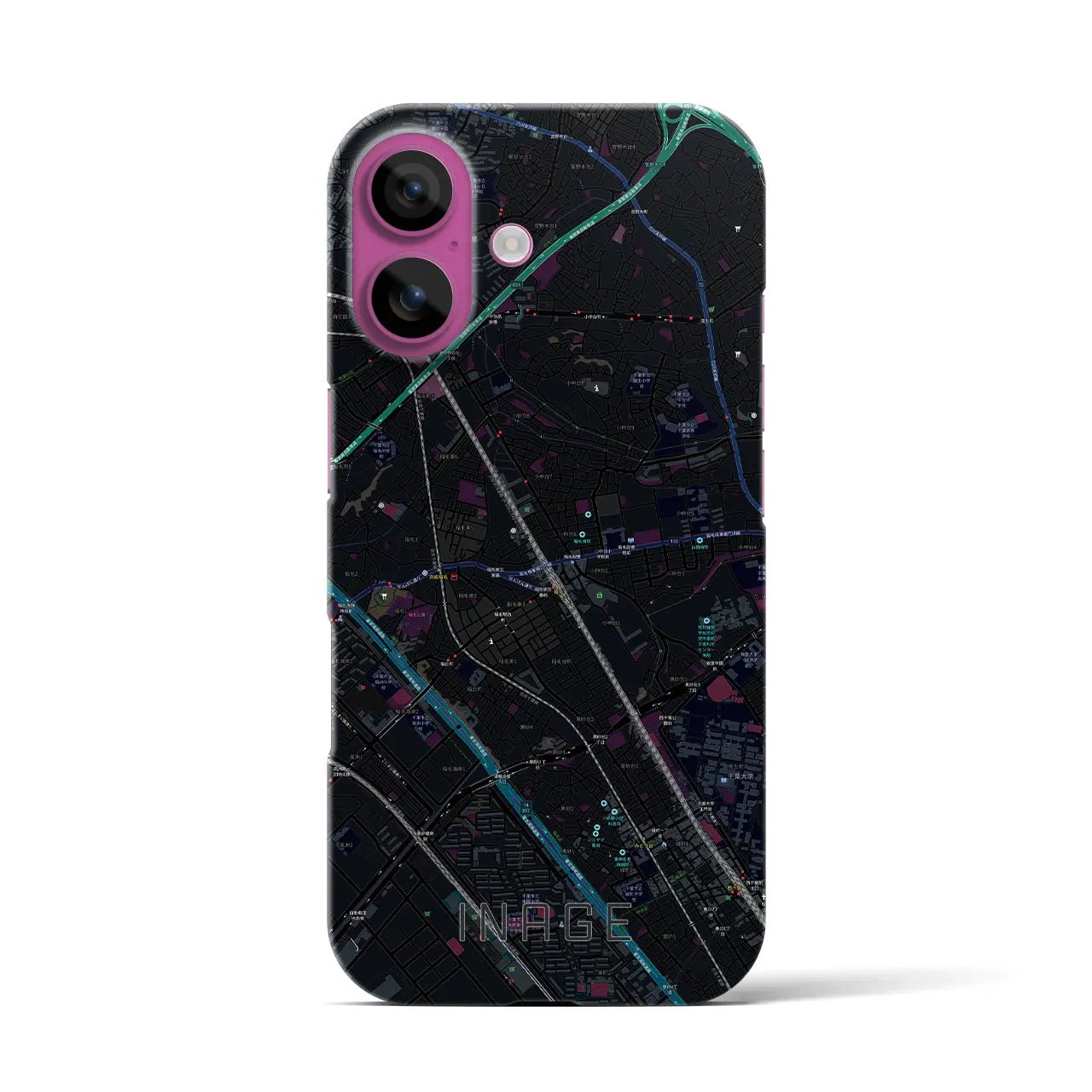 【稲毛(千葉県)】地図柄iPhoneケース(バックカバータイプ)