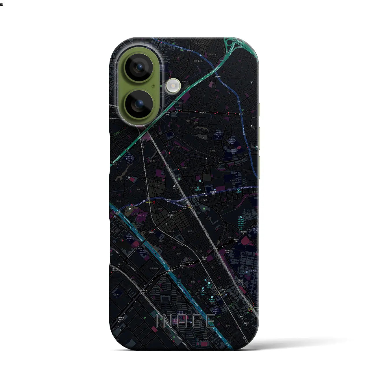 【稲毛(千葉県)】地図柄iPhoneケース(バックカバータイプ)