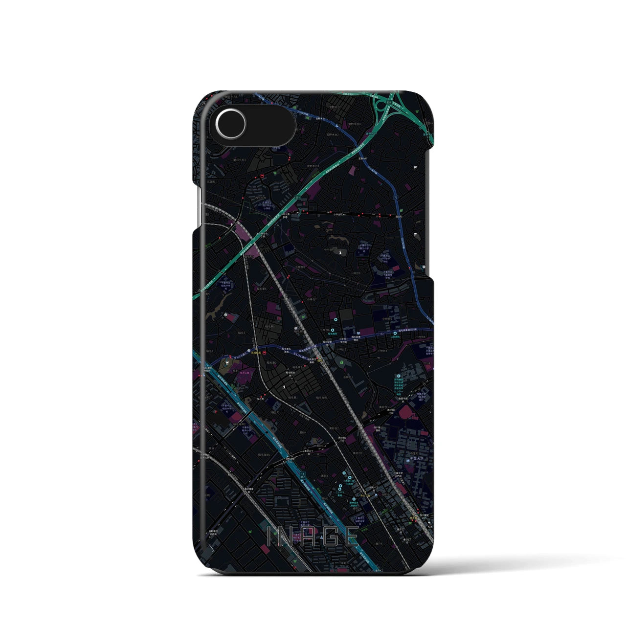 【稲毛(千葉県)】地図柄iPhoneケース(バックカバータイプ)