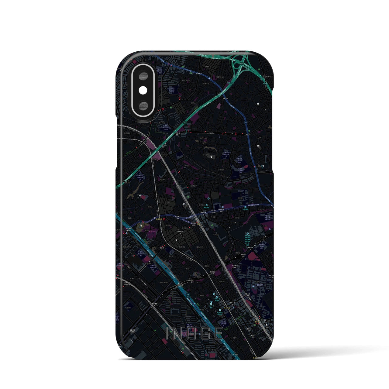 【稲毛(千葉県)】地図柄iPhoneケース(バックカバータイプ)