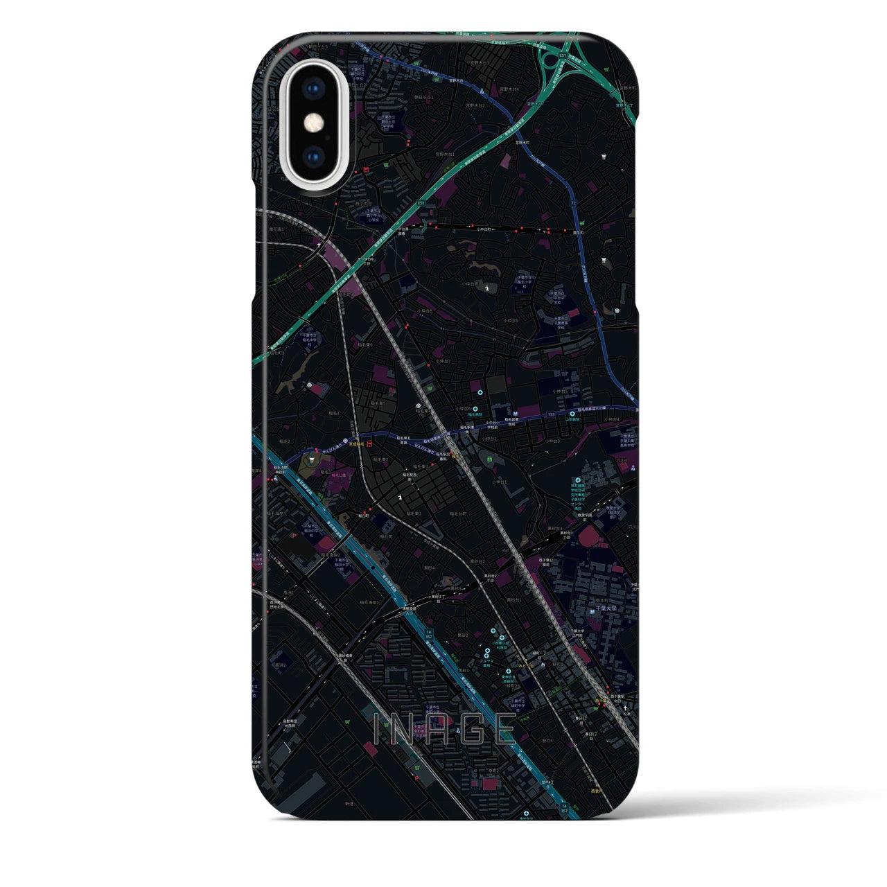 【稲毛(千葉県)】地図柄iPhoneケース(バックカバータイプ)