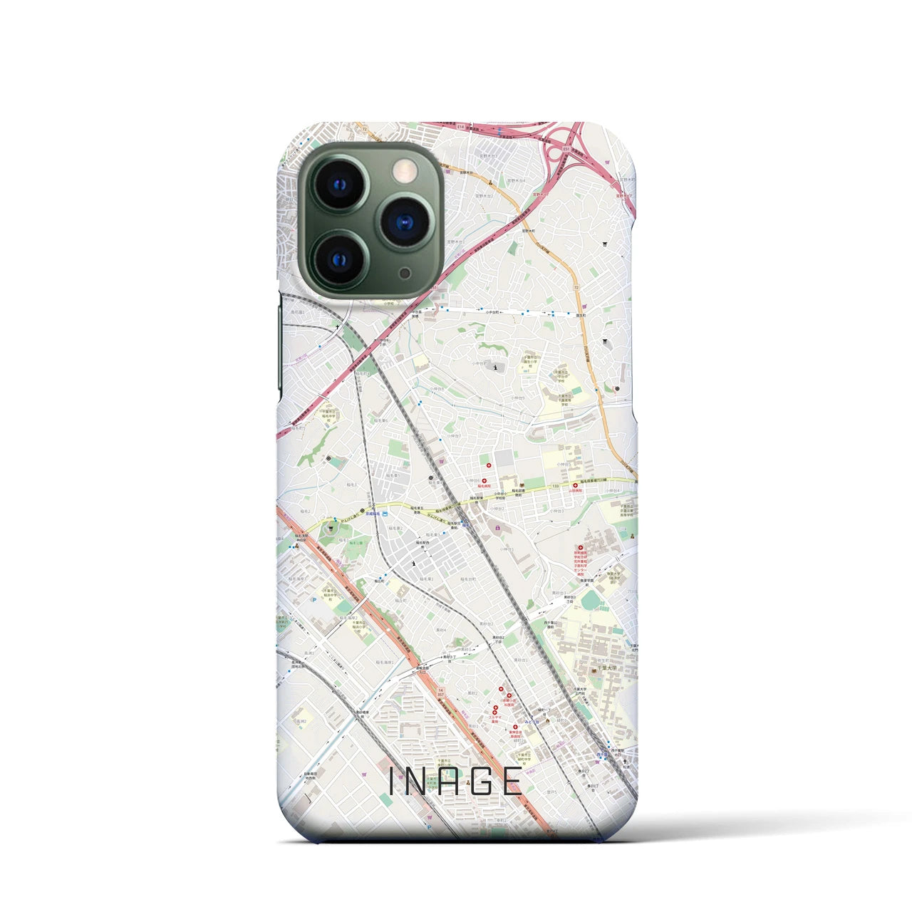【稲毛(千葉県)】地図柄iPhoneケース(バックカバータイプ)