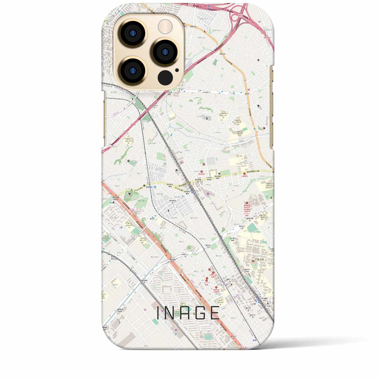 【稲毛(千葉県)】地図柄iPhoneケース(バックカバータイプ)