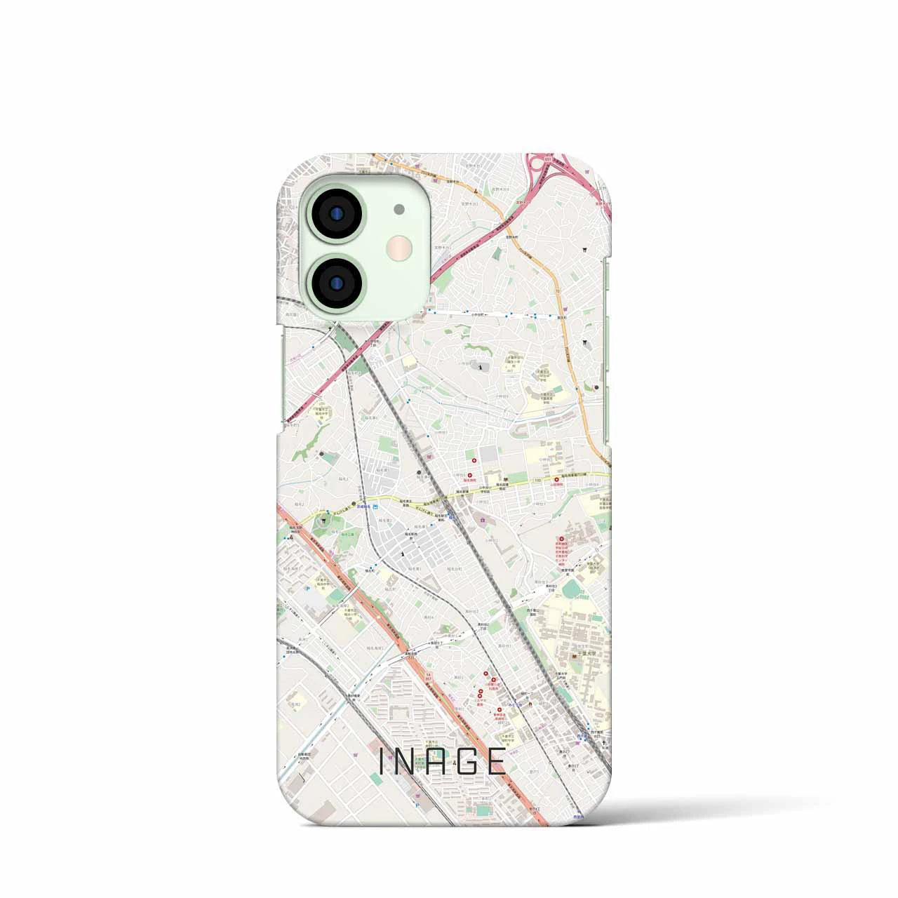 【稲毛(千葉県)】地図柄iPhoneケース(バックカバータイプ)