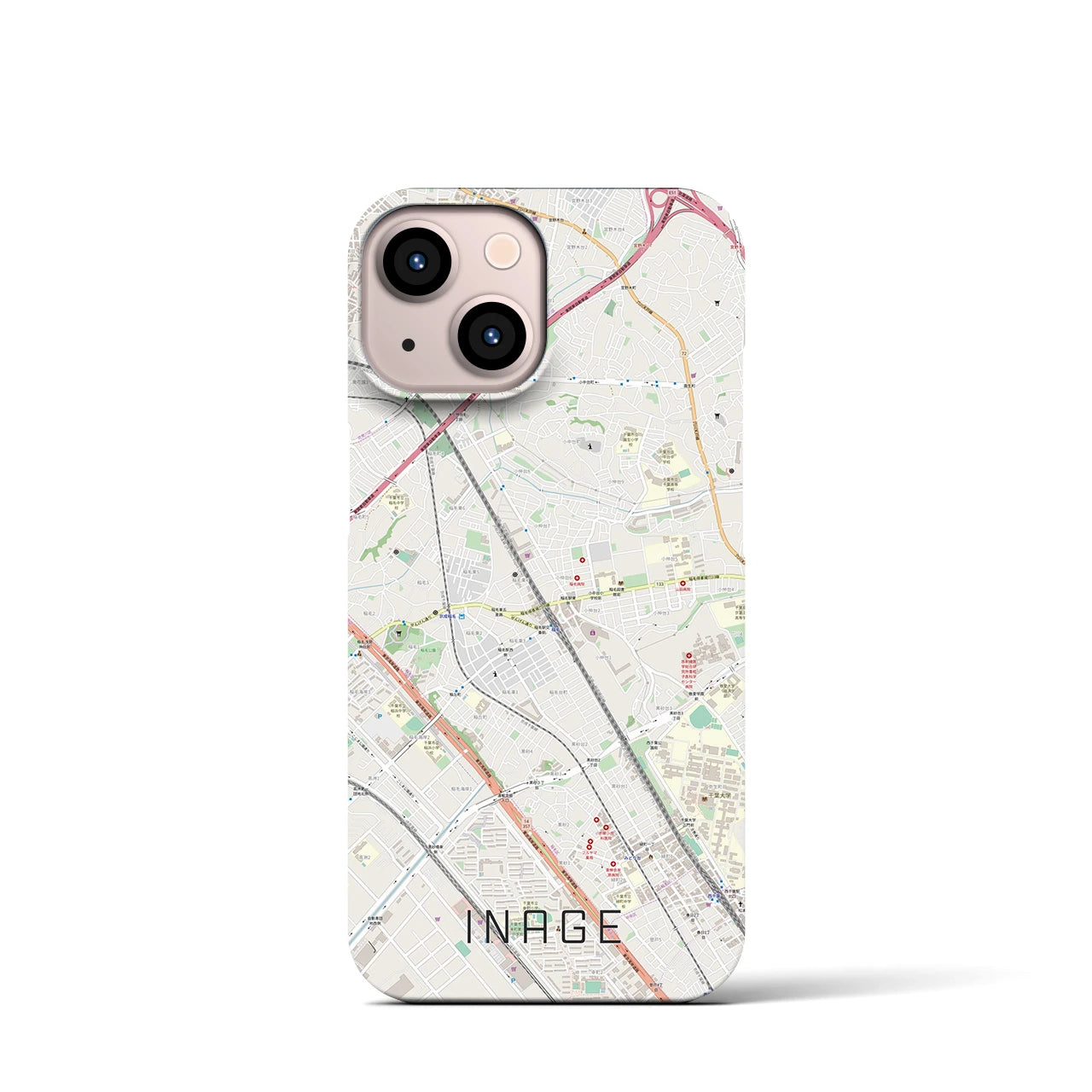 【稲毛(千葉県)】地図柄iPhoneケース(バックカバータイプ)