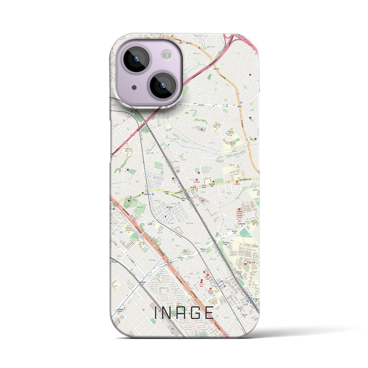【稲毛(千葉県)】地図柄iPhoneケース(バックカバータイプ)