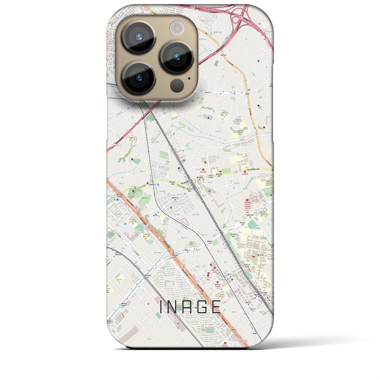【稲毛(千葉県)】地図柄iPhoneケース(バックカバータイプ)