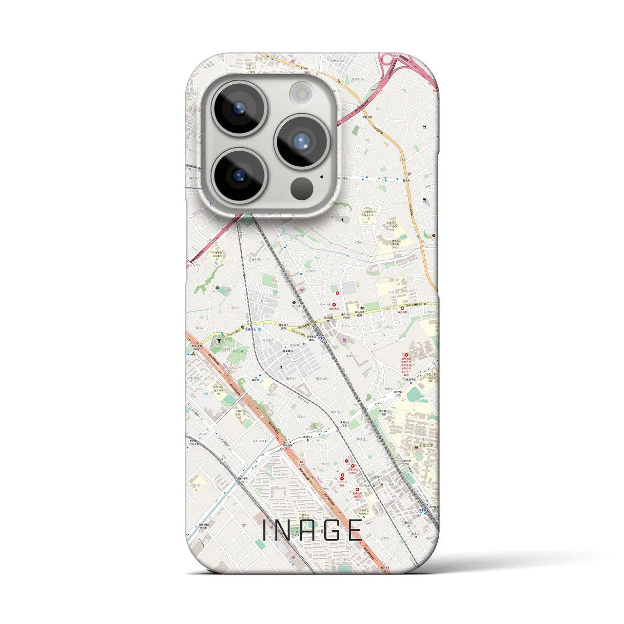 【稲毛(千葉県)】地図柄iPhoneケース(バックカバータイプ)