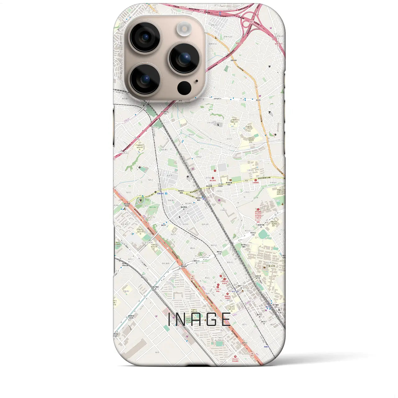 【稲毛(千葉県)】地図柄iPhoneケース(バックカバータイプ)