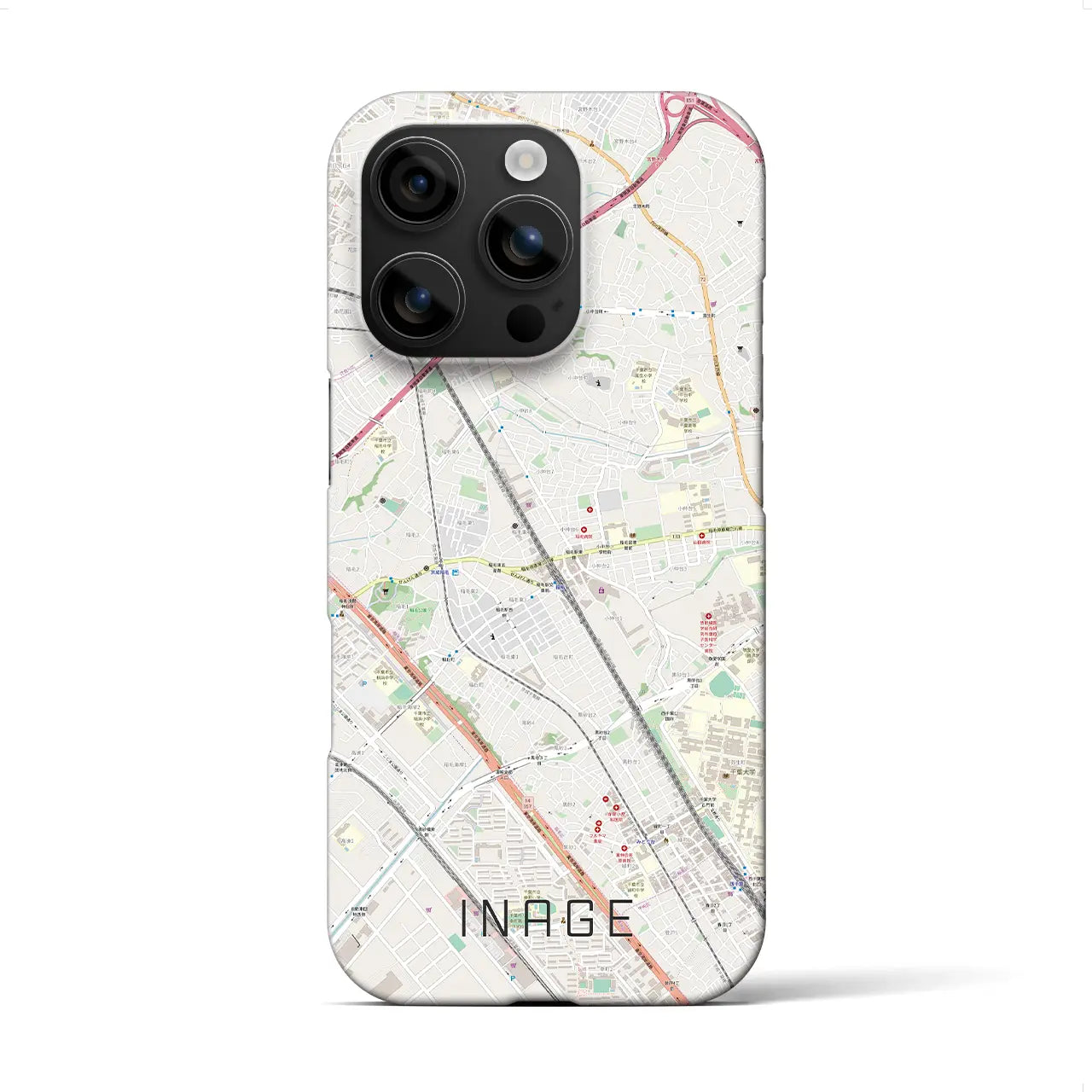【稲毛(千葉県)】地図柄iPhoneケース(バックカバータイプ)
