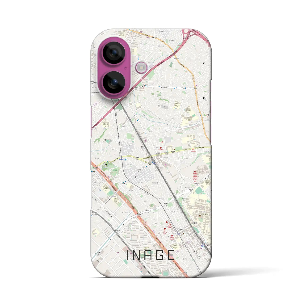 【稲毛(千葉県)】地図柄iPhoneケース(バックカバータイプ)