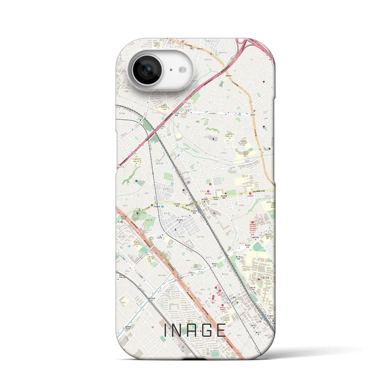 【稲毛(千葉県)】地図柄iPhoneケース(バックカバータイプ)