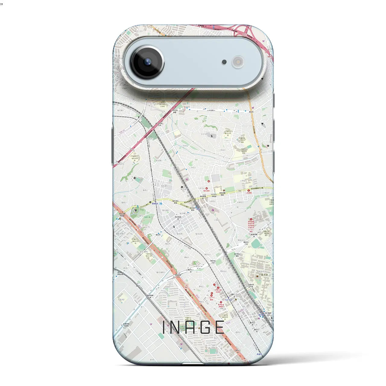 【稲毛(千葉県)】地図柄iPhoneケース(バックカバータイプ)