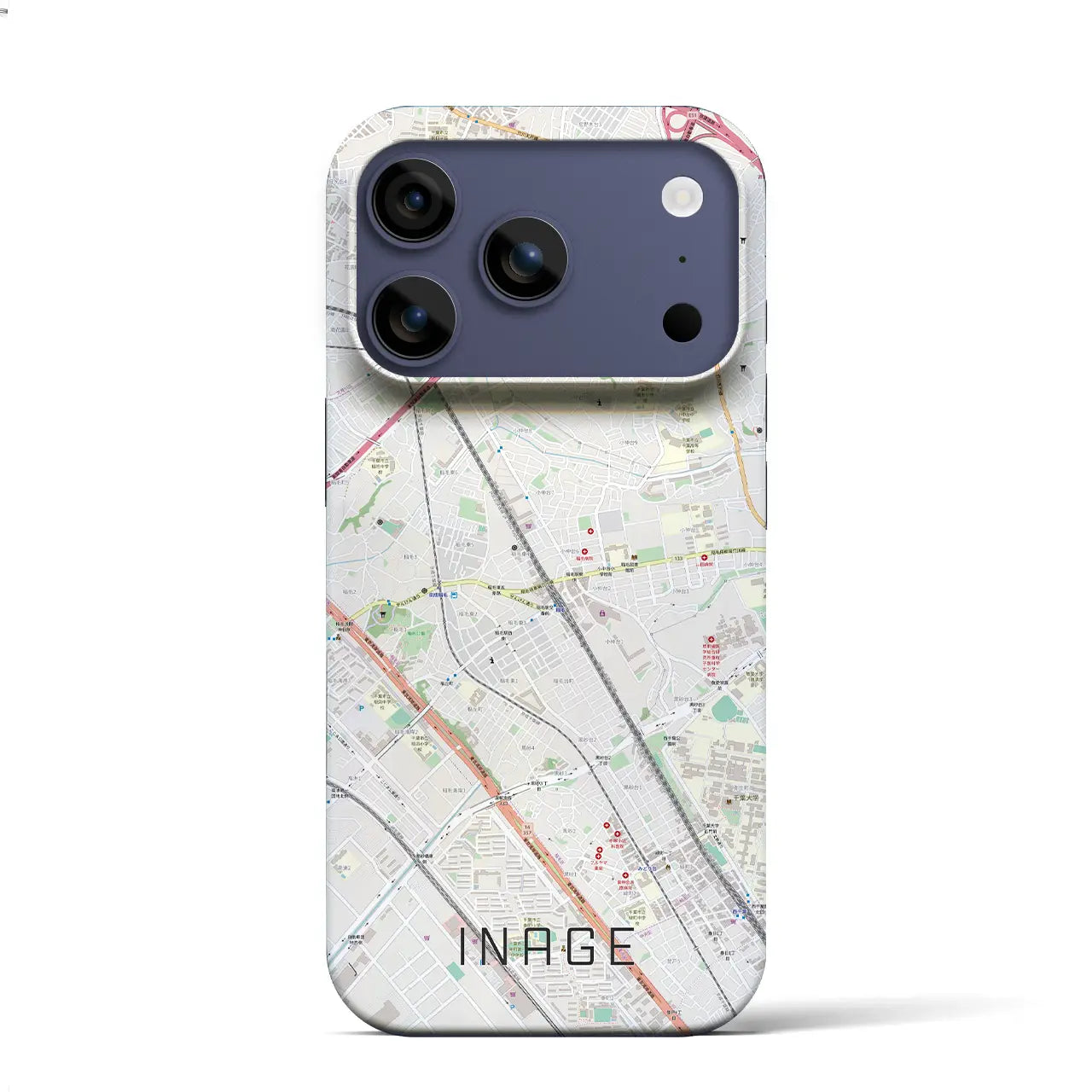 【稲毛(千葉県)】地図柄iPhoneケース(バックカバータイプ)