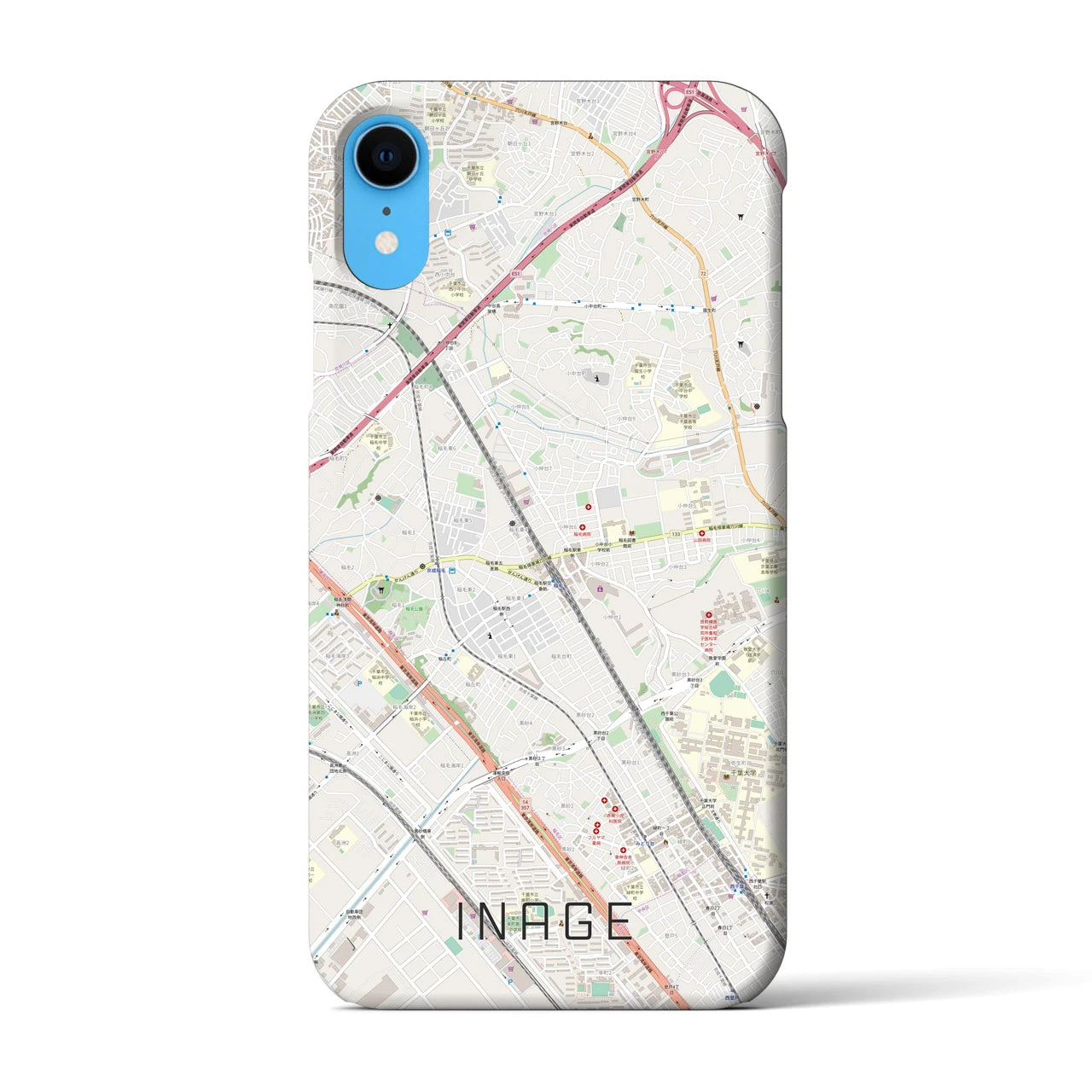 【稲毛(千葉県)】地図柄iPhoneケース(バックカバータイプ)