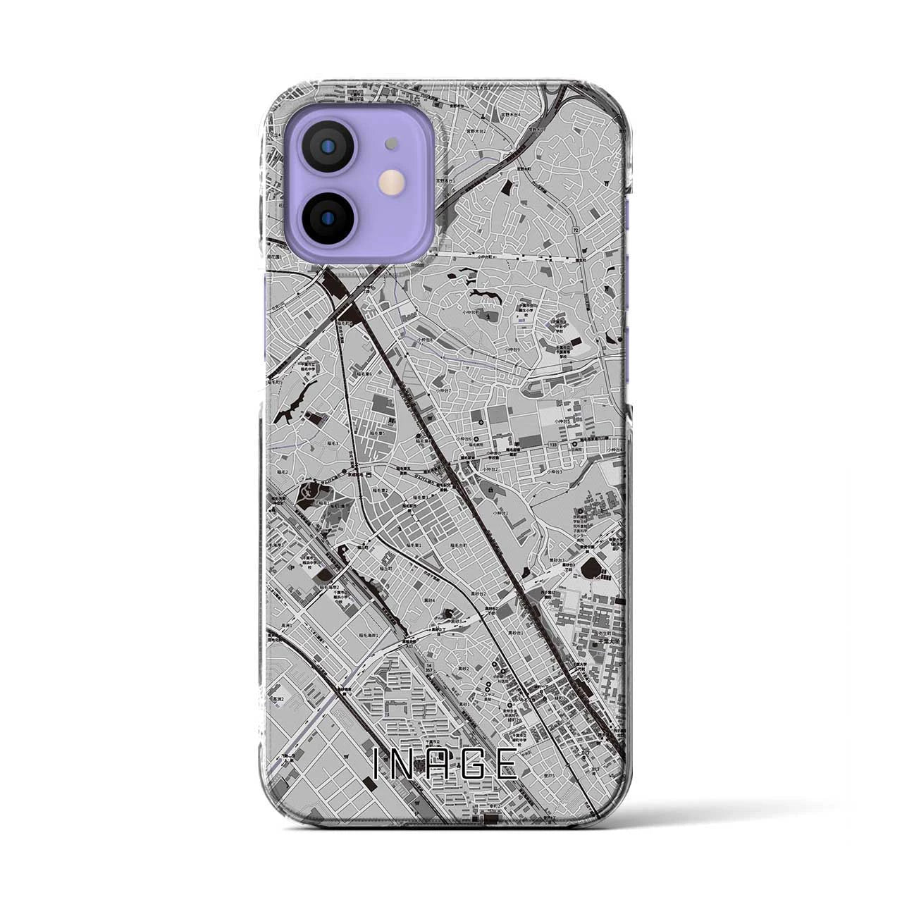 【稲毛(千葉県)】地図柄iPhoneケース(クリアタイプ)