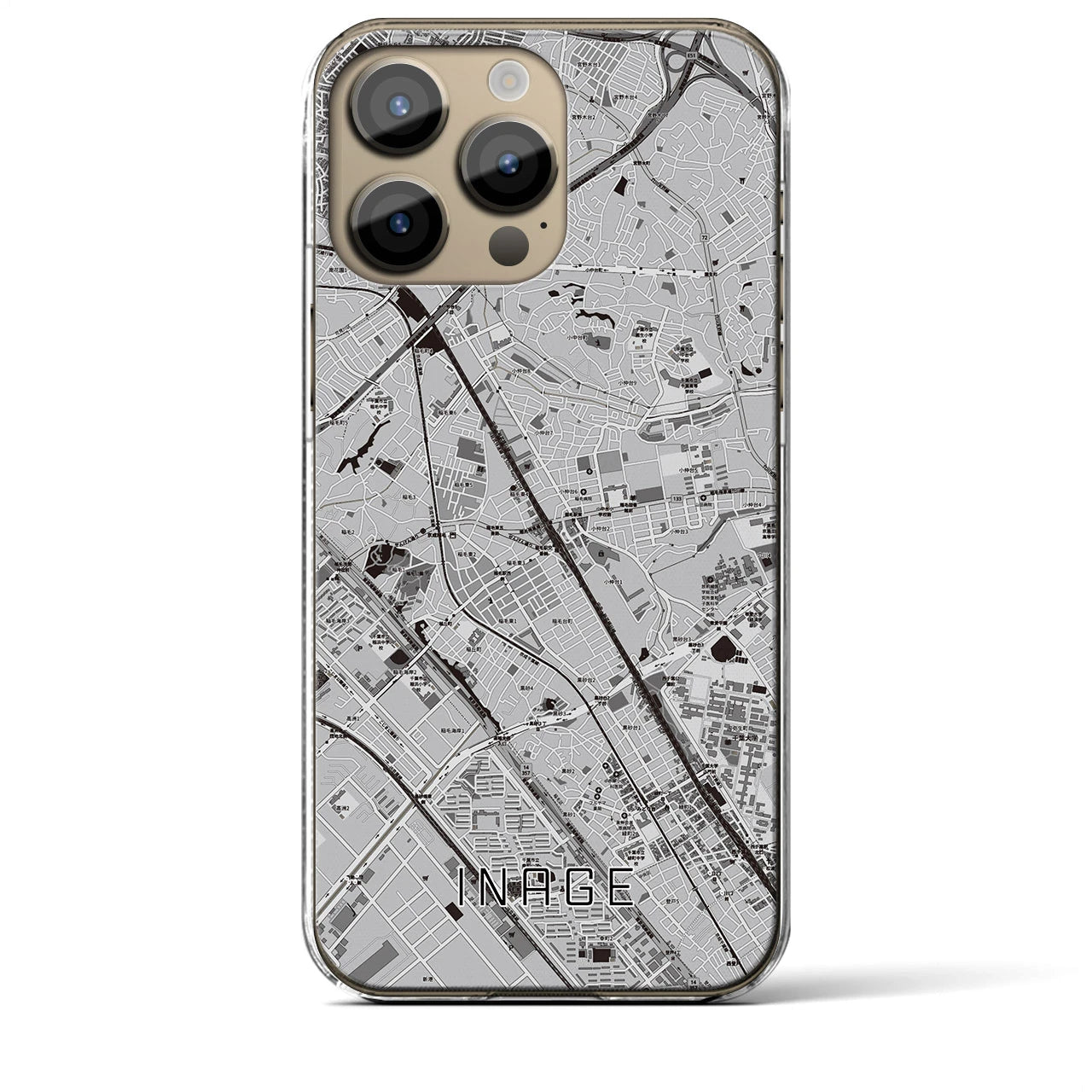 【稲毛(千葉県)】地図柄iPhoneケース(クリアタイプ)