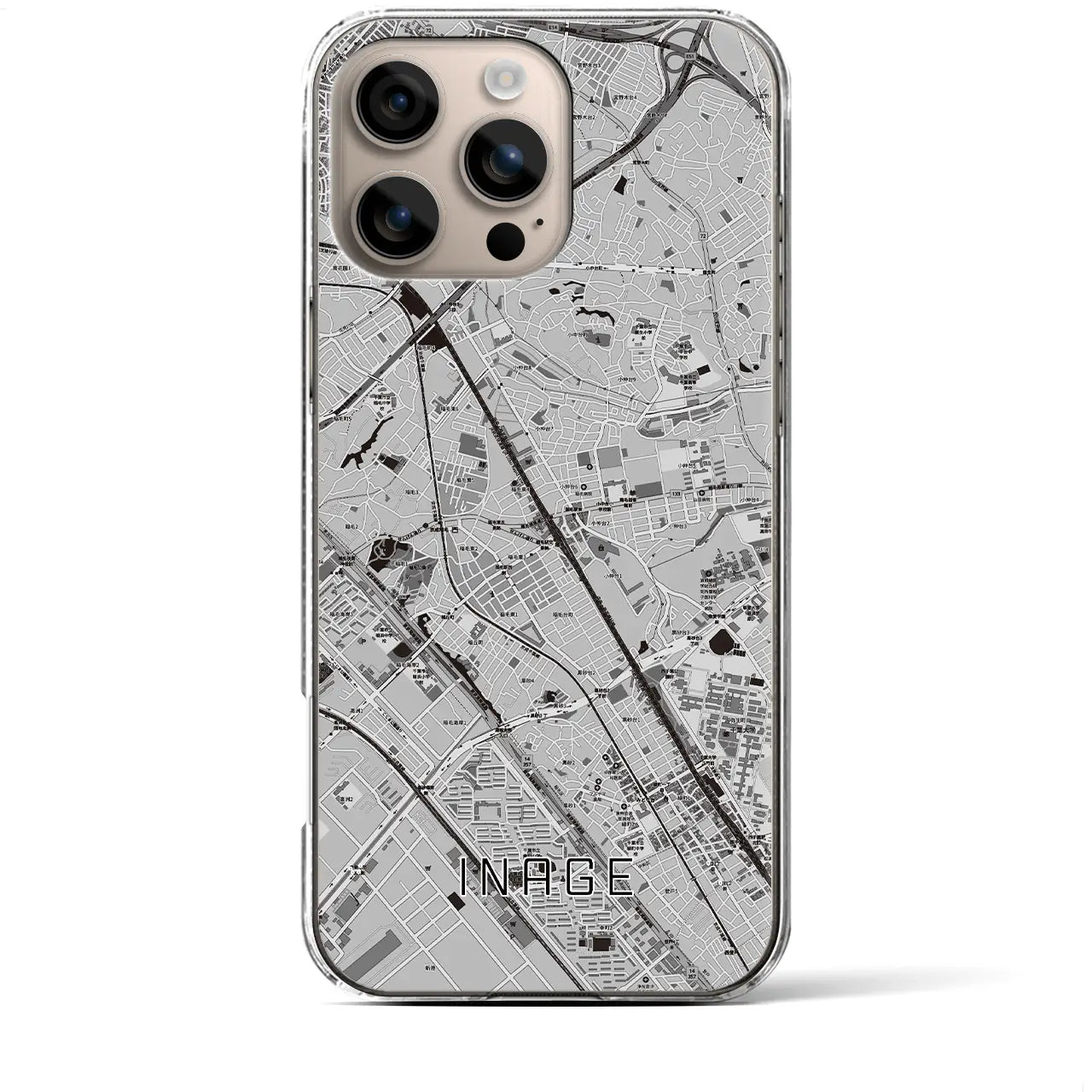 【稲毛(千葉県)】地図柄iPhoneケース(クリアタイプ)