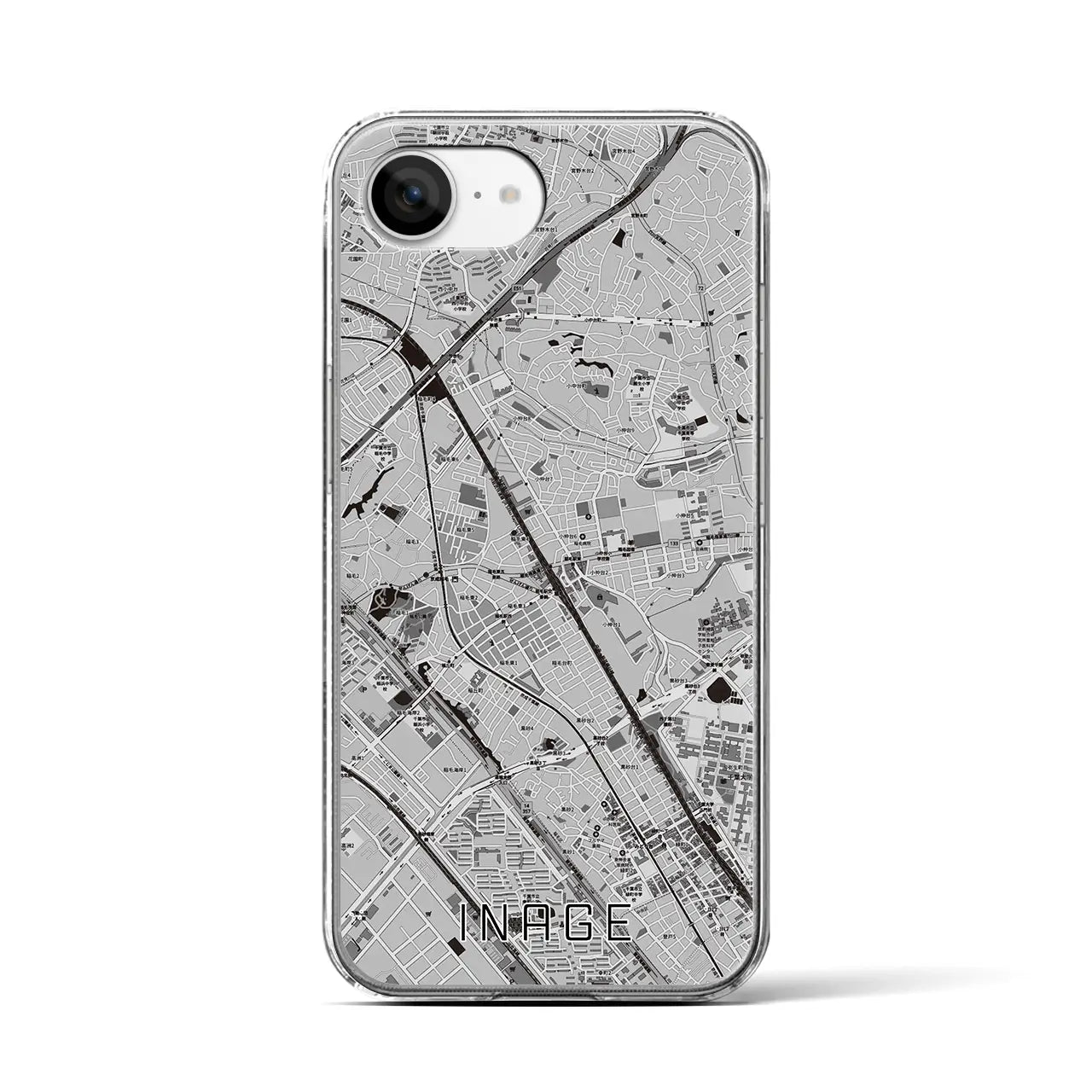 【稲毛(千葉県)】地図柄iPhoneケース(クリアタイプ)