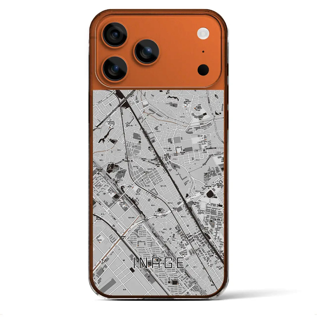 【稲毛(千葉県)】地図柄iPhoneケース(クリアタイプ)