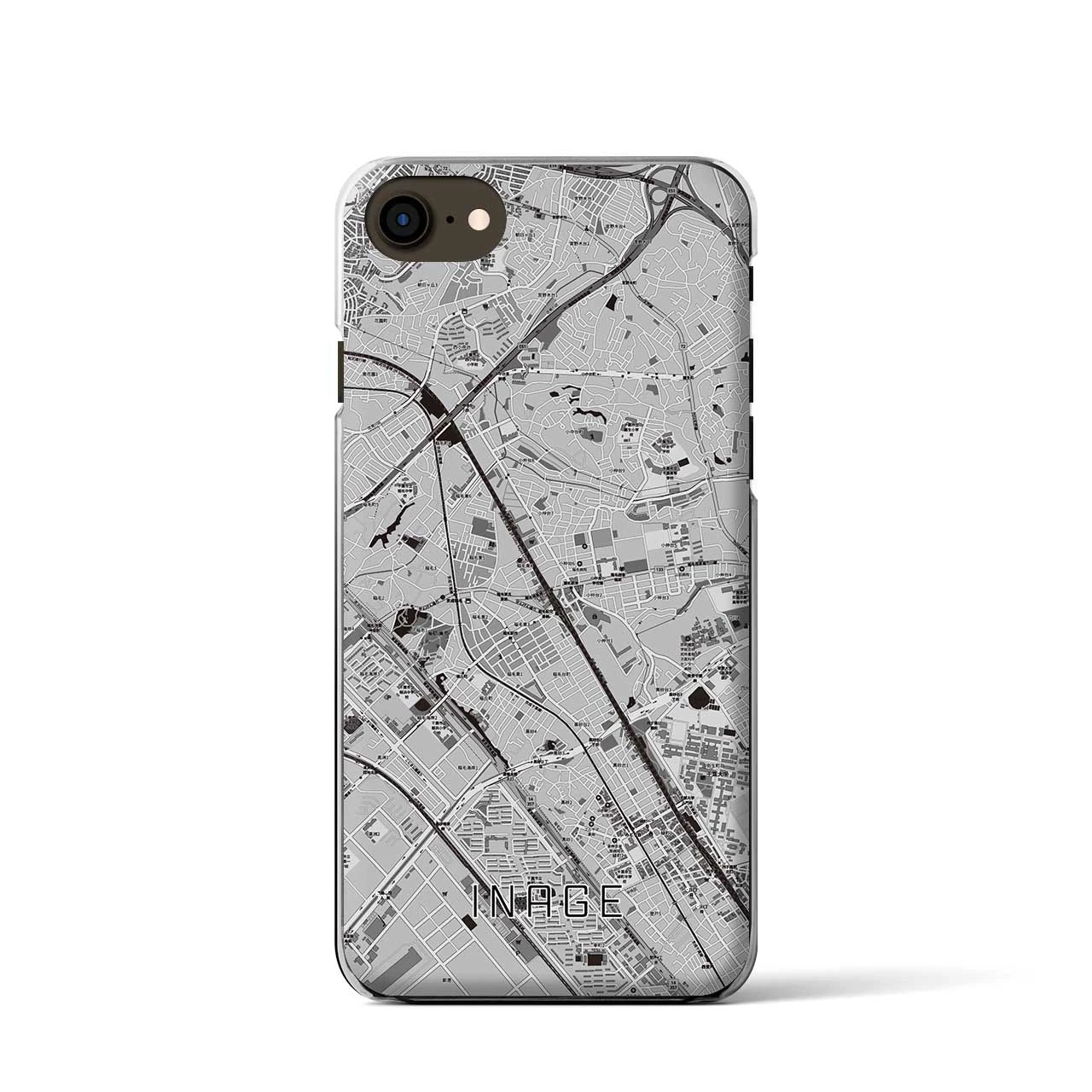 【稲毛(千葉県)】地図柄iPhoneケース(クリアタイプ)