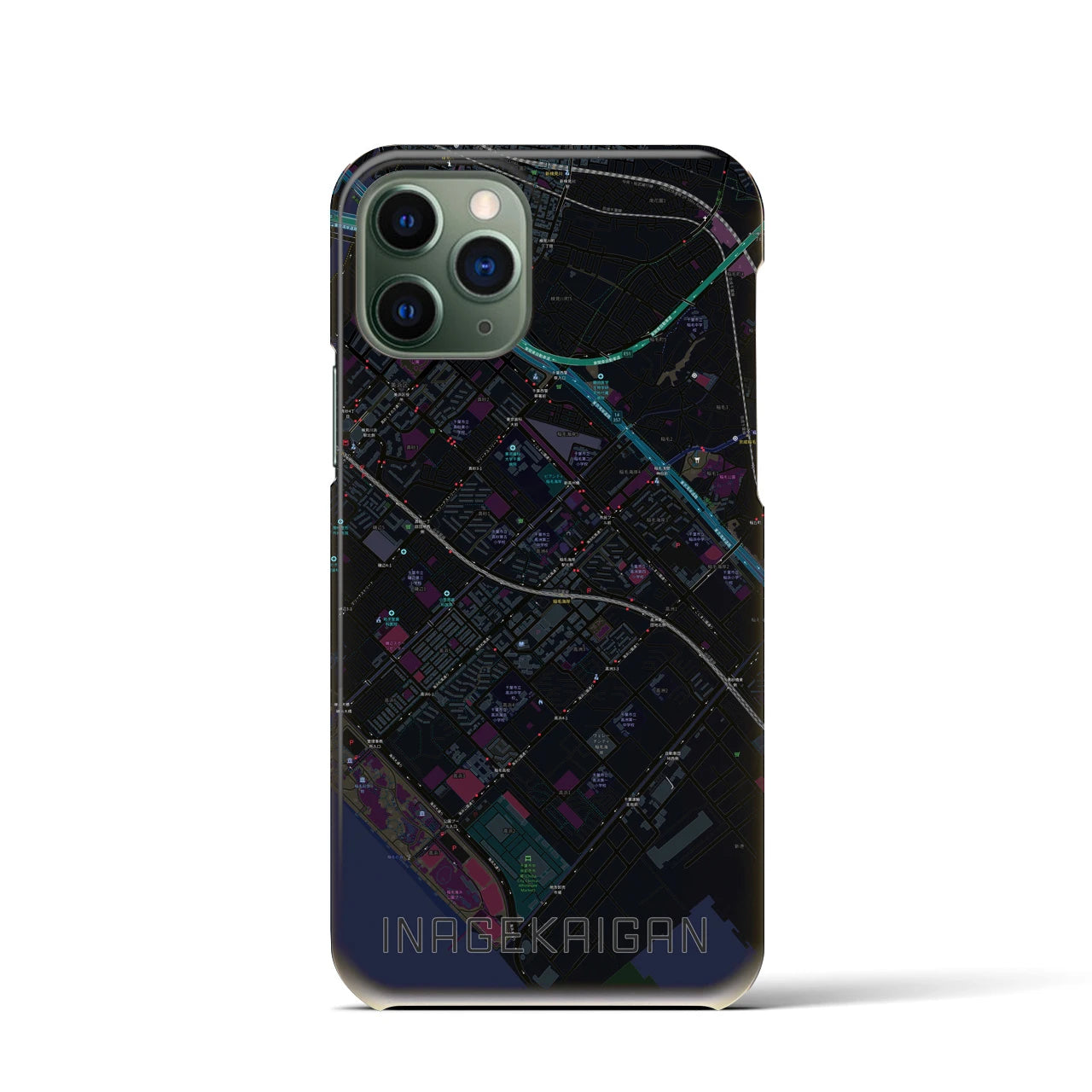 【稲毛海岸(千葉県)】地図柄iPhoneケース(バックカバータイプ)