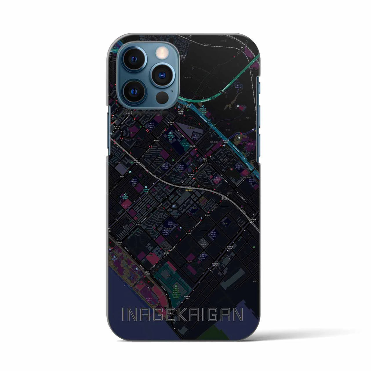 【稲毛海岸(千葉県)】地図柄iPhoneケース(バックカバータイプ)