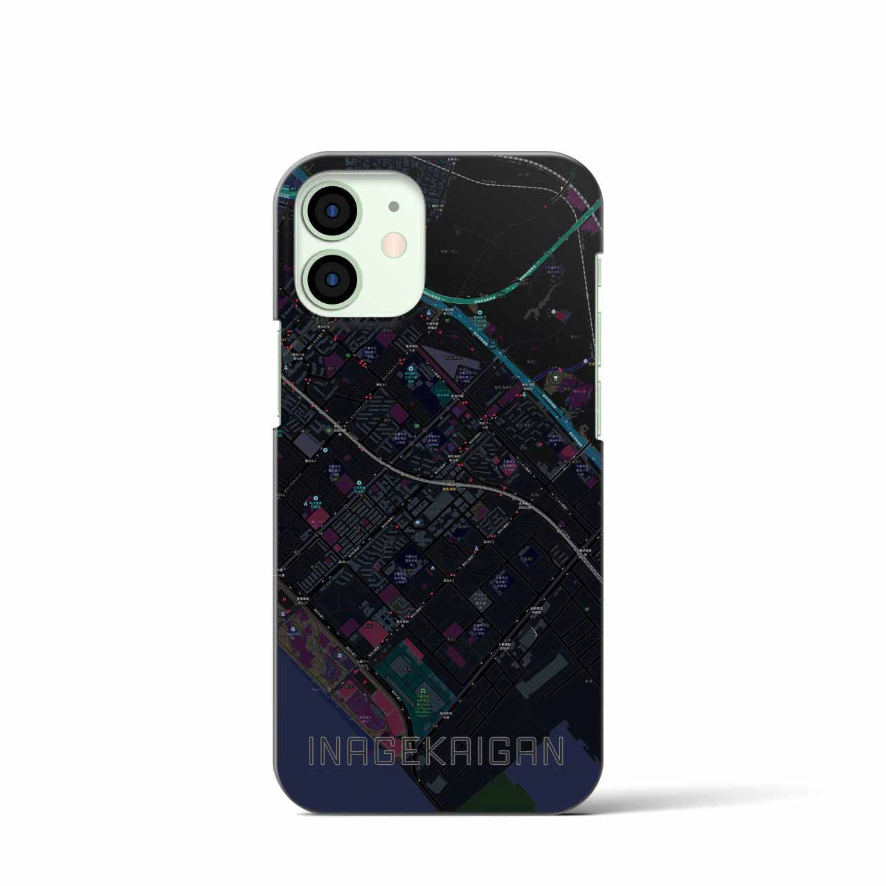 【稲毛海岸(千葉県)】地図柄iPhoneケース(バックカバータイプ)