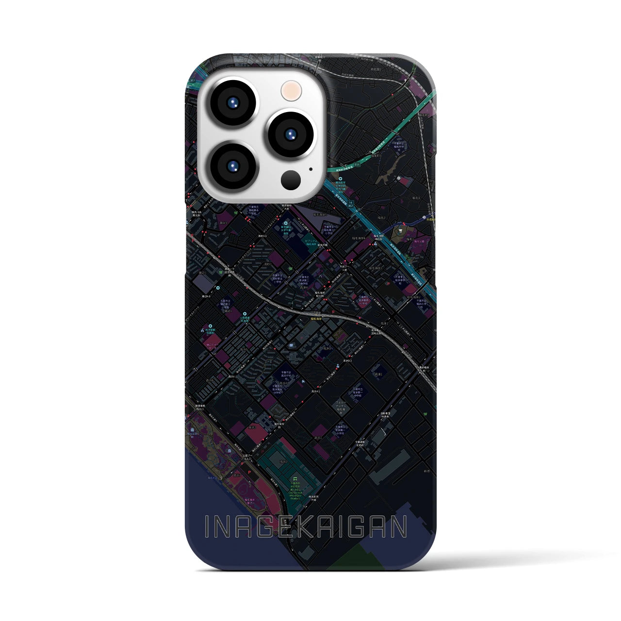 【稲毛海岸(千葉県)】地図柄iPhoneケース(バックカバータイプ)