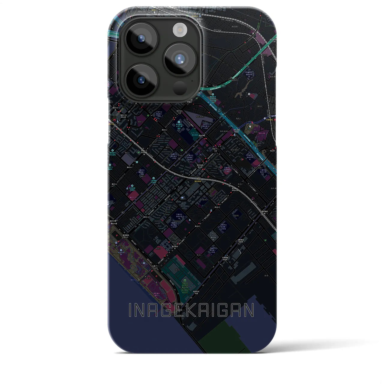 【稲毛海岸(千葉県)】地図柄iPhoneケース(バックカバータイプ)