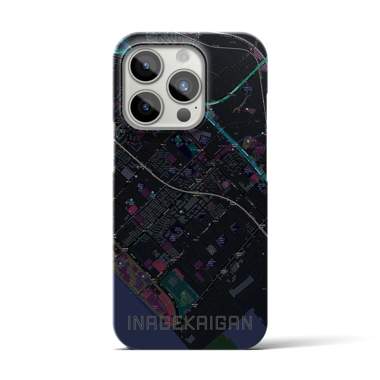 【稲毛海岸(千葉県)】地図柄iPhoneケース(バックカバータイプ)