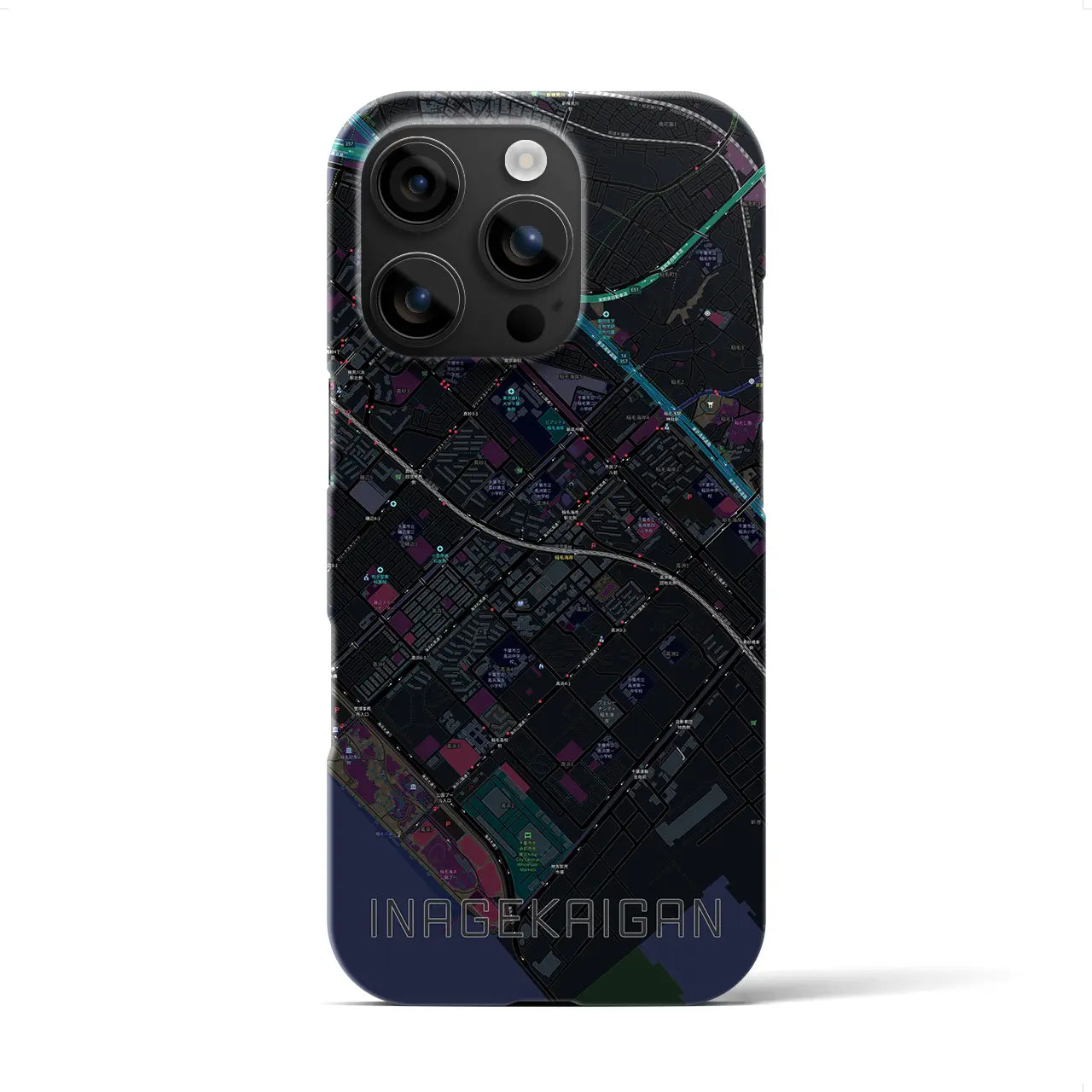【稲毛海岸(千葉県)】地図柄iPhoneケース(バックカバータイプ)