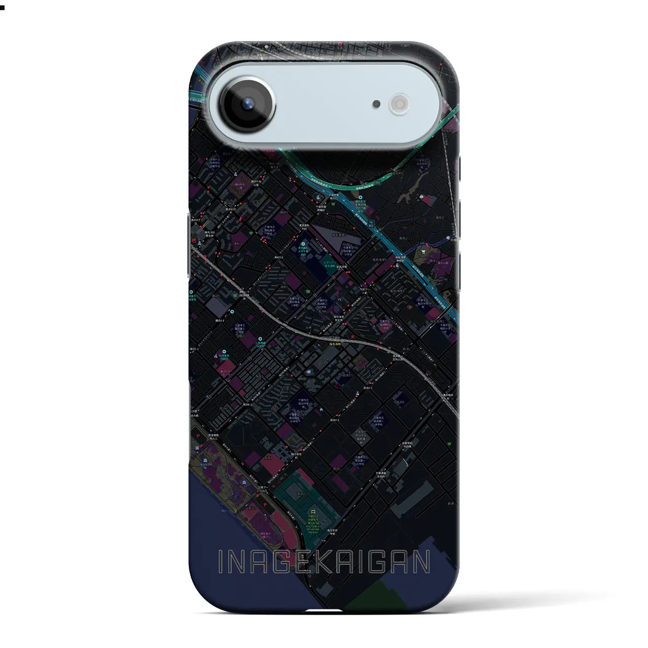 【稲毛海岸(千葉県)】地図柄iPhoneケース(バックカバータイプ)