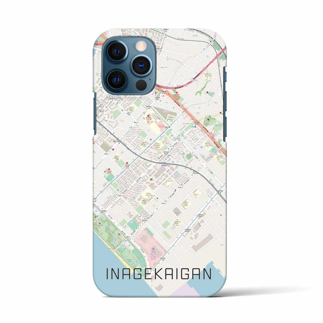 【稲毛海岸(千葉県)】地図柄iPhoneケース(バックカバータイプ)