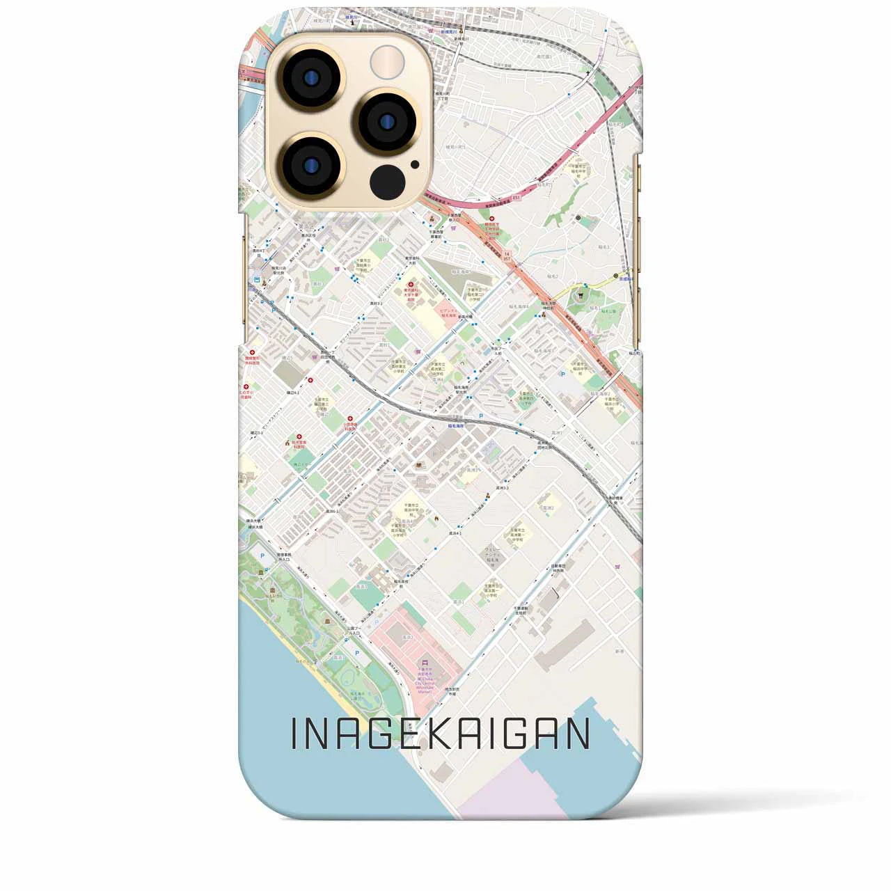 【稲毛海岸(千葉県)】地図柄iPhoneケース(バックカバータイプ)