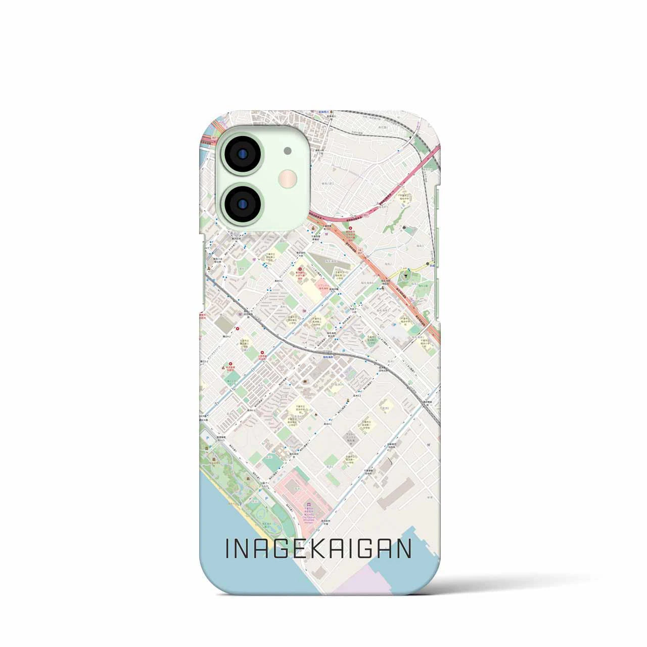 【稲毛海岸(千葉県)】地図柄iPhoneケース(バックカバータイプ)