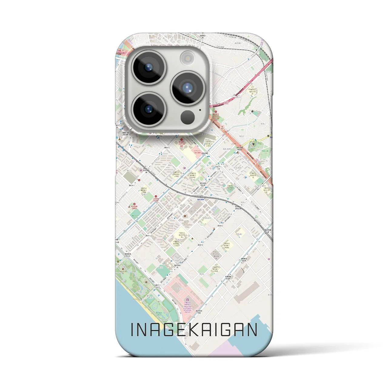 【稲毛海岸(千葉県)】地図柄iPhoneケース(バックカバータイプ)