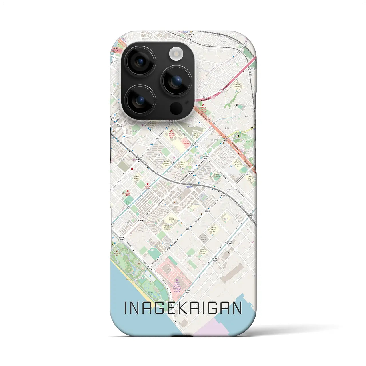 【稲毛海岸(千葉県)】地図柄iPhoneケース(バックカバータイプ)