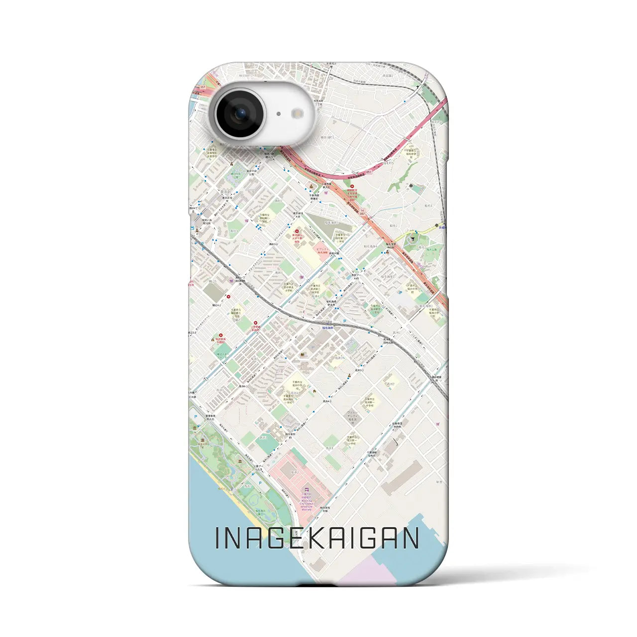 【稲毛海岸(千葉県)】地図柄iPhoneケース(バックカバータイプ)